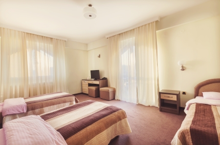 Interior of a hotel room, modern and clean. の写真素材