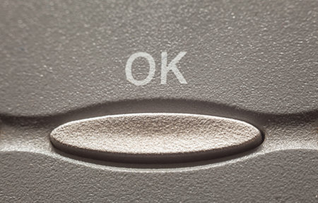 Simple composition presenting button with meaning OK.