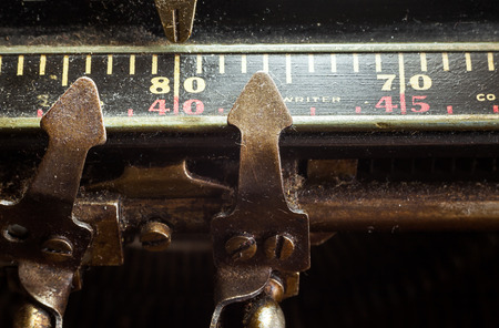 Part of an old typewriter, closeup of part for measuring.の写真素材