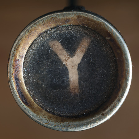 Details of a dusty old letter, closeup of vintage typewriter.の写真素材