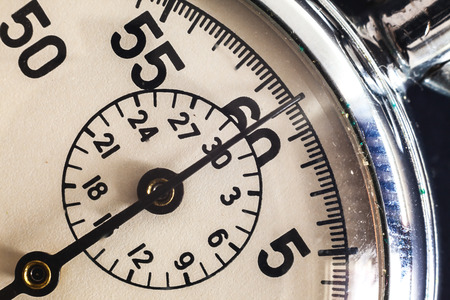 Details of an old, retro style, Russian stopwatch.の写真素材