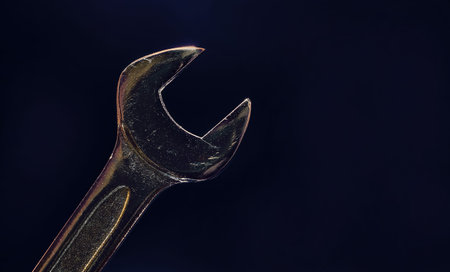 Details of mechanic key, simple composition, modern steel mechanical equipment.の写真素材