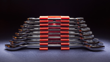 Just a simple composition performing a new set of wrenches.の写真素材