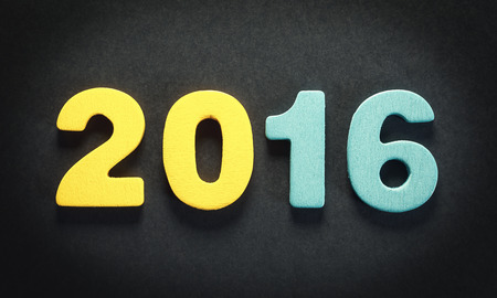 Wooden numbers lined in order to present number of year.の写真素材