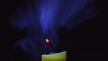 Details of a candle flame, studio isolated.の写真素材
