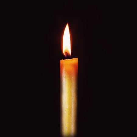 Details of a candle flame, studio isolated.の写真素材