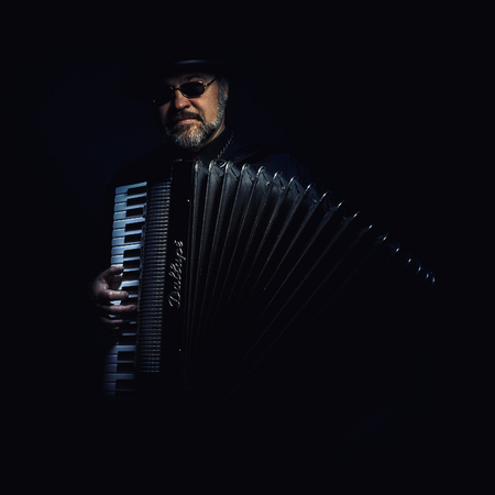 Cacak, Serbia - March 23, 2016: Famous Italian accordion Mariano Dallape & Figlio, model Supermaestro, year of production 1964.のeditorial素材