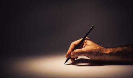 Conceptual composition about writing or drawing.