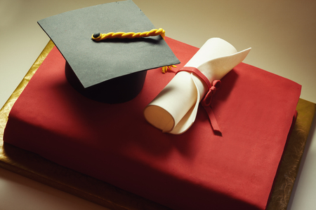Details of cake decoration, conceptual composition about academic education.の写真素材