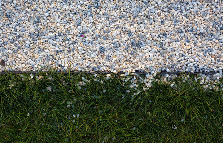 Abstract of gravel and grass textures.の写真素材