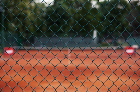 Abstract of tennis yard fence, closeup view.の写真素材