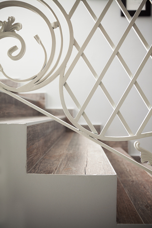 Closeup view on decor of a hotel staircases.の写真素材