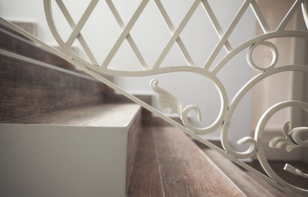 Closeup view on decor of a hotel staircases.の写真素材
