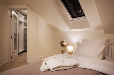 Interior of a modern and new hotel room.の写真素材
