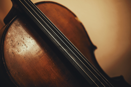 Closeup of an old cello, body and neck part.の写真素材