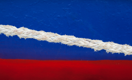 Closeup view of an old ship rope.の写真素材