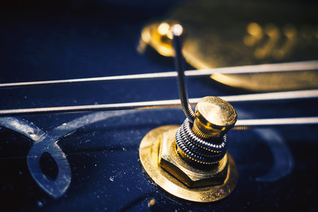 Details of an electric guitar tuner, macro view.の写真素材
