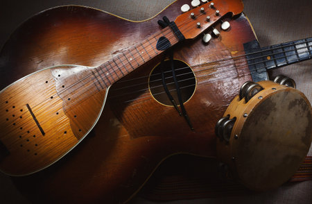 Original Balkan string and percussion instruments, part of Serbian, Croatian and Hungarian tradition...