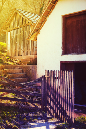 Morning scene from a village life in Serbia.の写真素材