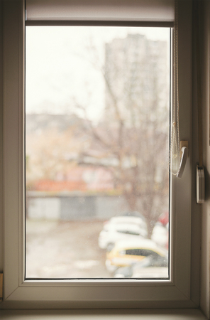 Details of a home window during day.の写真素材