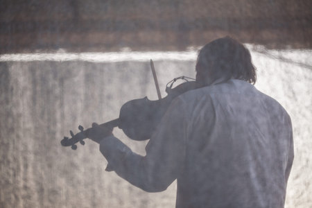 Pranjani, Serbia - August 18, 2019: Famous violinist of traditional Serbian music Perica Vasic, on...