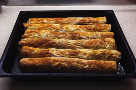 Details of apple pie from Serbia, closeup view on kitchen desk.