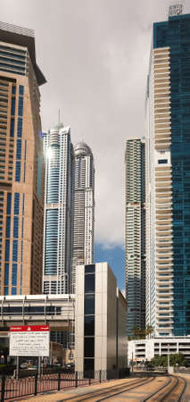 Dubai, United Arab Emirates - January 21, 2022: Dubai Marina during day, skyscrapers and streets details.のeditorial素材