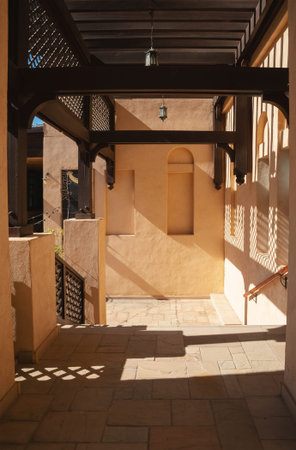 Dubai, United Arab Emirates - January 22, 2022: Beautiful Madinat Jumeirah, details of architecture...
