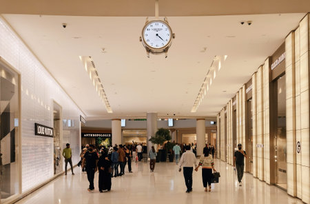 Dubai, United Arab Emirates - January 19, 2022: Interior of Dubai Mall, the biggest mall in town...