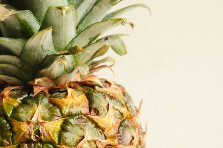 One tasty pineapple on white background.