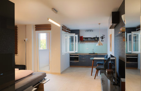 Interior of a new and modern apartment, prepared for renting.の写真素材