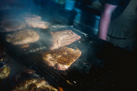 The dramatic appearance of a clogged grill and shop.の写真素材