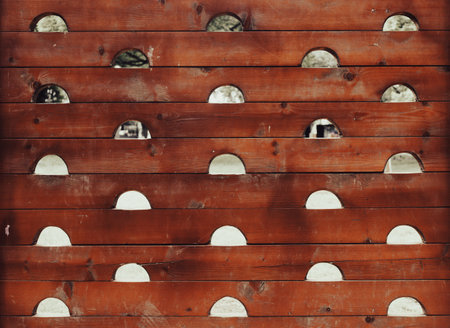 Detail of a panel for toddlers to practice climbing.の写真素材