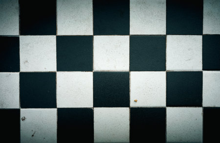 Close-up view of a concrete chessboard.の写真素材