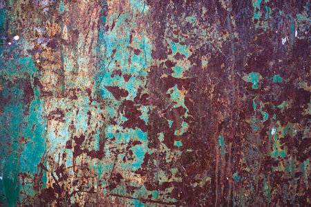 Details of rusted sheet metal at the construction site, material structure.