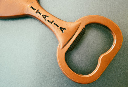 Italia metal souvenir, bottle opener.の写真素材