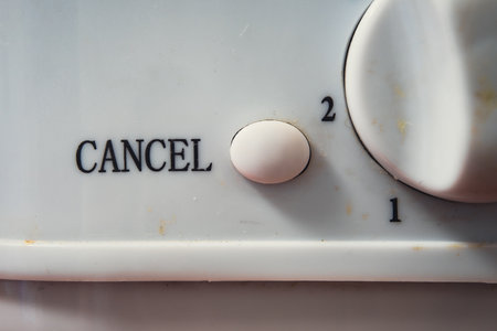 Button on the device for Cancel program and selecting program one or two.の写真素材