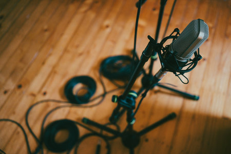 Home music recording, instrument and music equipment details.の写真素材