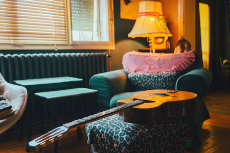 Home music recording, instrument and music equipment details.の写真素材