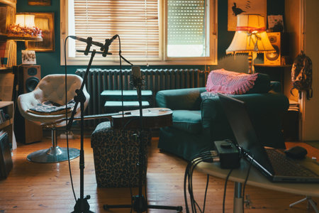 Home music recording, instrument and music equipment details.の写真素材