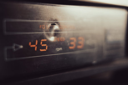 Record speed markings, two speeds that were standard, 45 and 33 rpm.