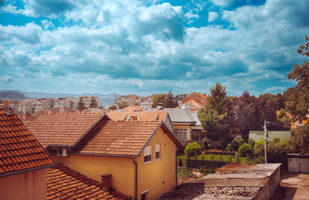 View from the window of the neighborhood, summer period by day, the city of Cacak in Serbia.