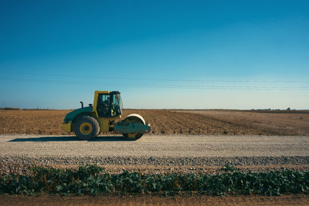 Highway construction works in central Serbia.の写真素材