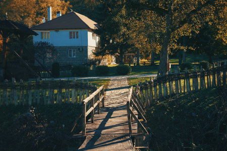 Old rural household in central Serbia, autumn period.の写真素材