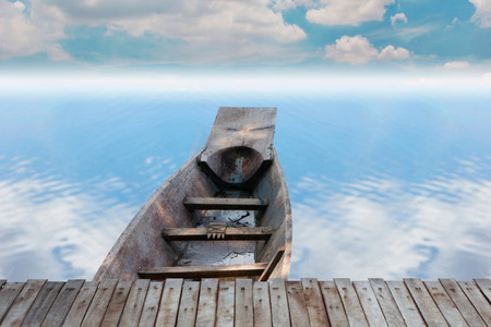 boat on the riverの写真素材