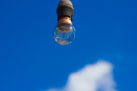 Lamp on blue sky could.の写真素材