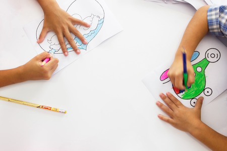A child drawing coloration.の写真素材