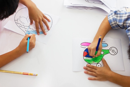 A child drawing coloration.の写真素材