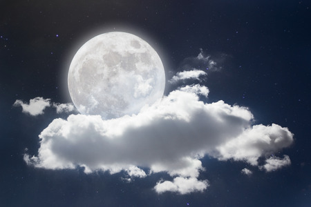 Wonderful night sky with full moon background.の写真素材