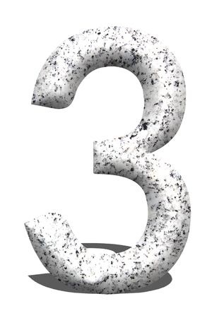 3d number 3 - from my stone number collection.の写真素材